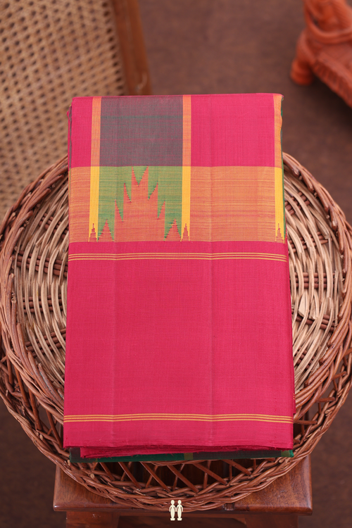 Kanchipuram Silk Saree In Multicolor With Checks Design