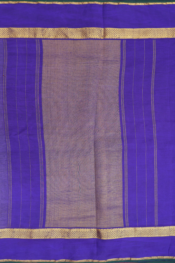 Kanchipuram Silk Saree In Red And Grey With Half And Half