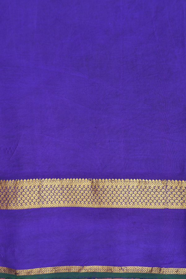 Kanchipuram Silk Saree In Red And Grey With Half And Half