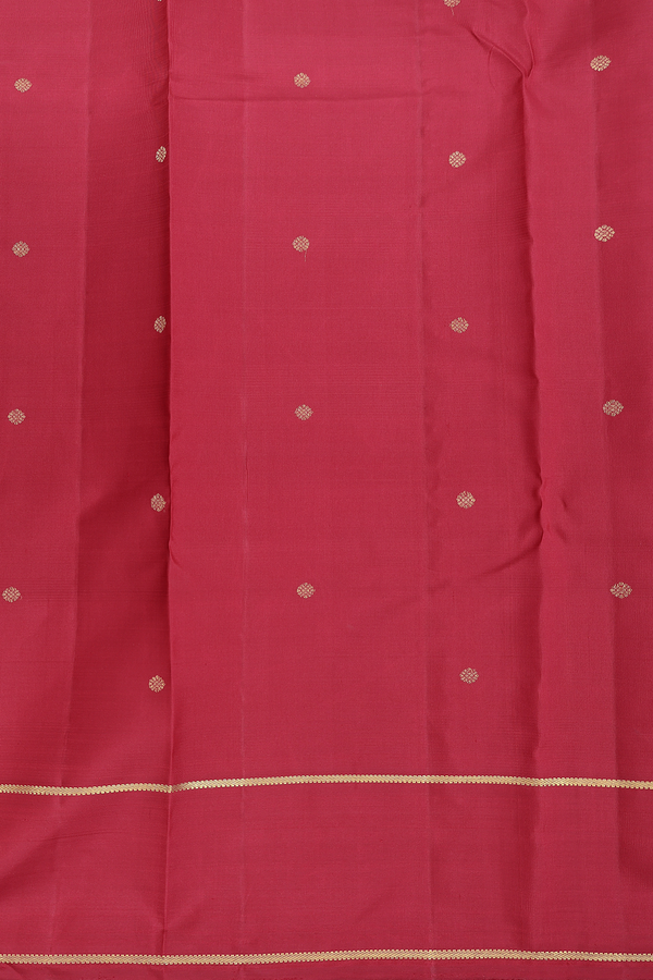 Kanchipuram Silk Saree In Red And Orange With Checks Design