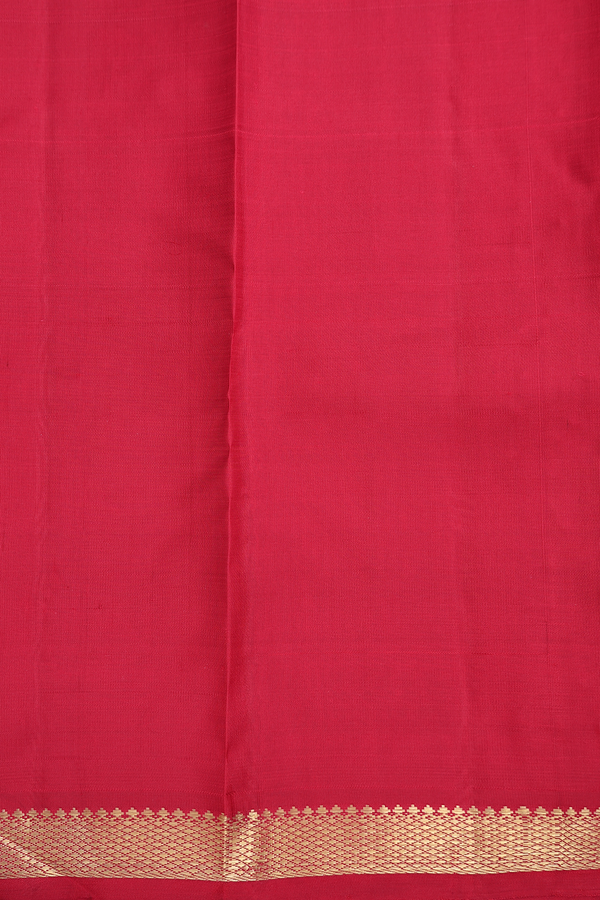 Kanchipuram Silk Saree In Red And Orange With Stripes Design