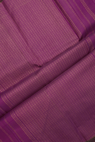 Kanchipuram Silk Saree In Red And Purple With Stripes Design