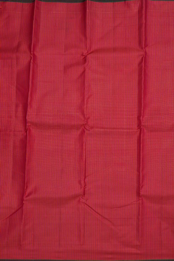 Kanchipuram Silk Saree In Red And Purple With Stripes Design