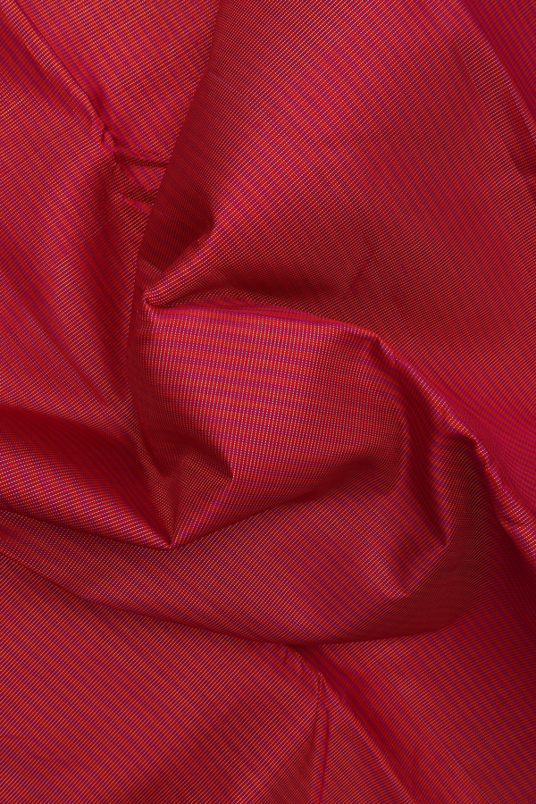 Kanchipuram Silk Saree In Red And Purple With Stripes Design