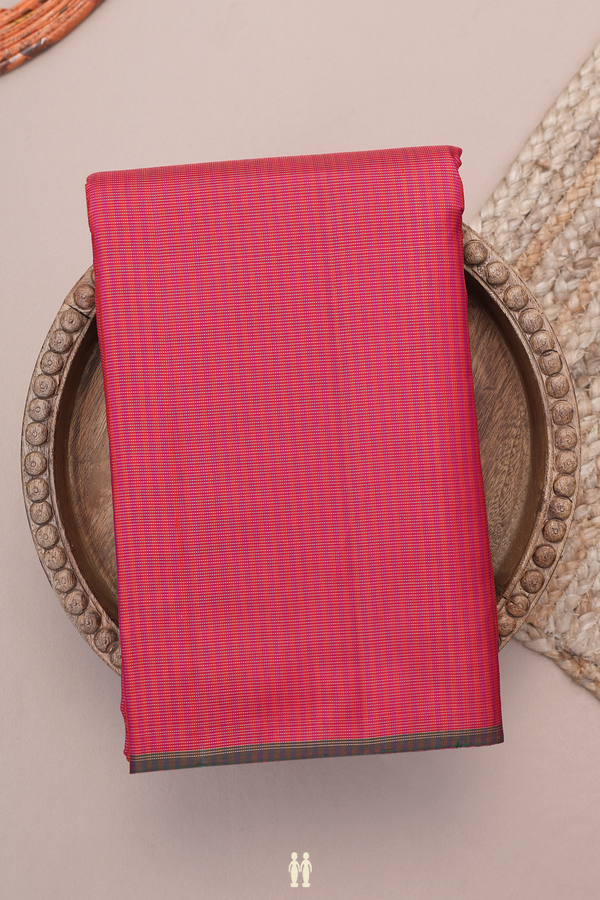 Kanchipuram Silk Saree In Red And Purple With Stripes Design