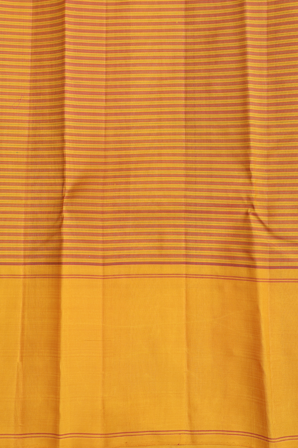 Kanchipuram Silk Saree In Red And Yellow With Checks Design