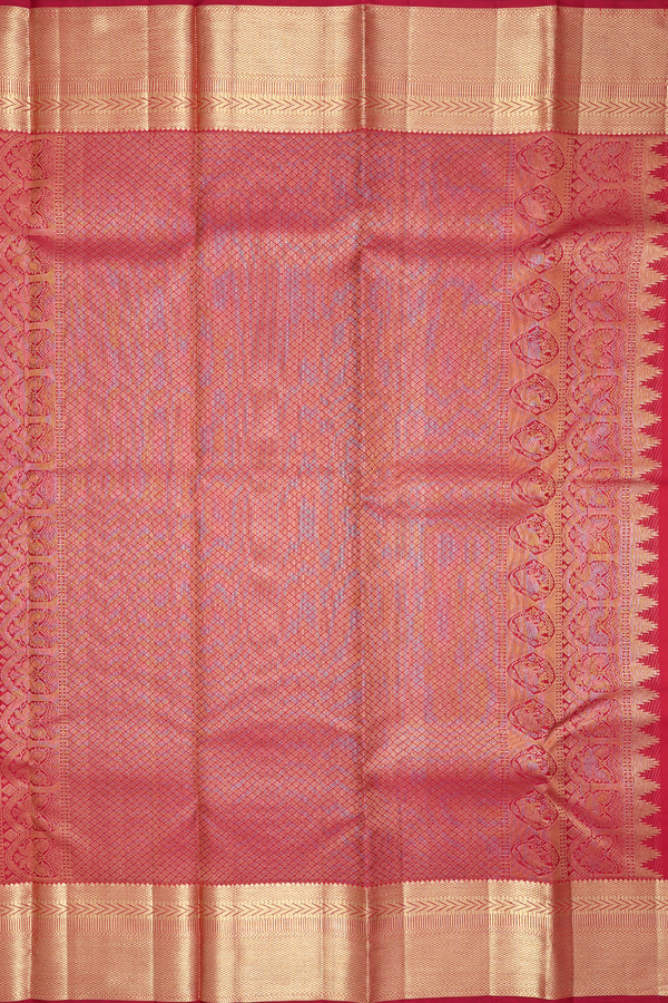 Kanchipuram Silk Saree In Red With Brocade Design