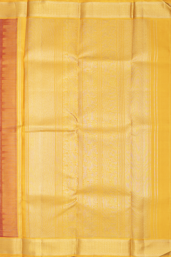 Kanchipuram Silk Saree In Red With Brocade Design