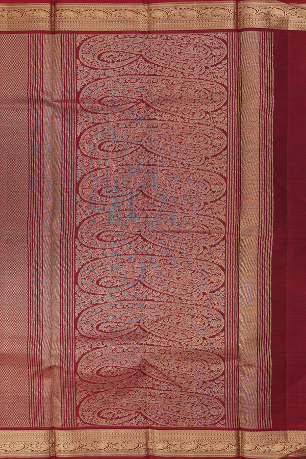 Kanchipuram Silk Saree In Red With Brocade Design