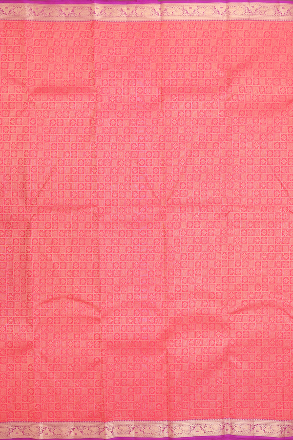 Kanchipuram Silk Saree In Red With Brocade Design