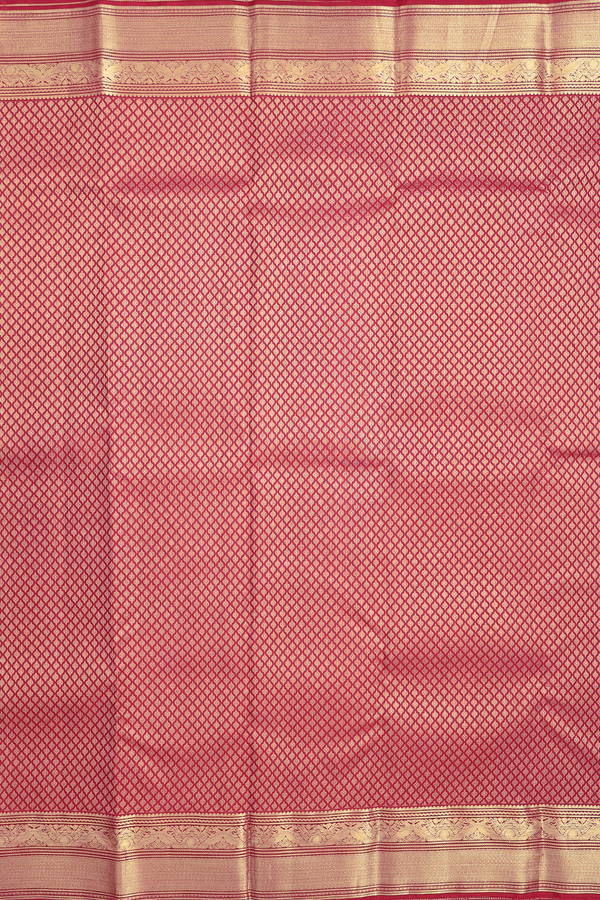 Kanchipuram Silk Saree In Red With Brocade Design