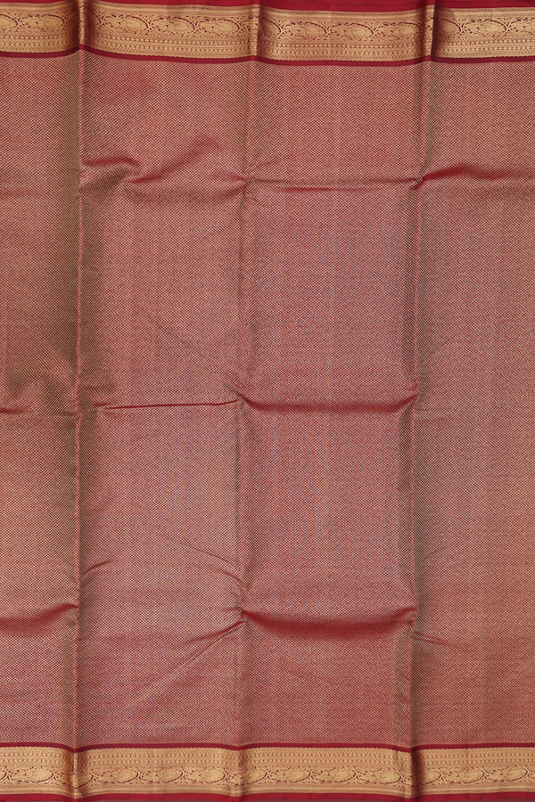 Kanchipuram Silk Saree In Red With Brocade Design