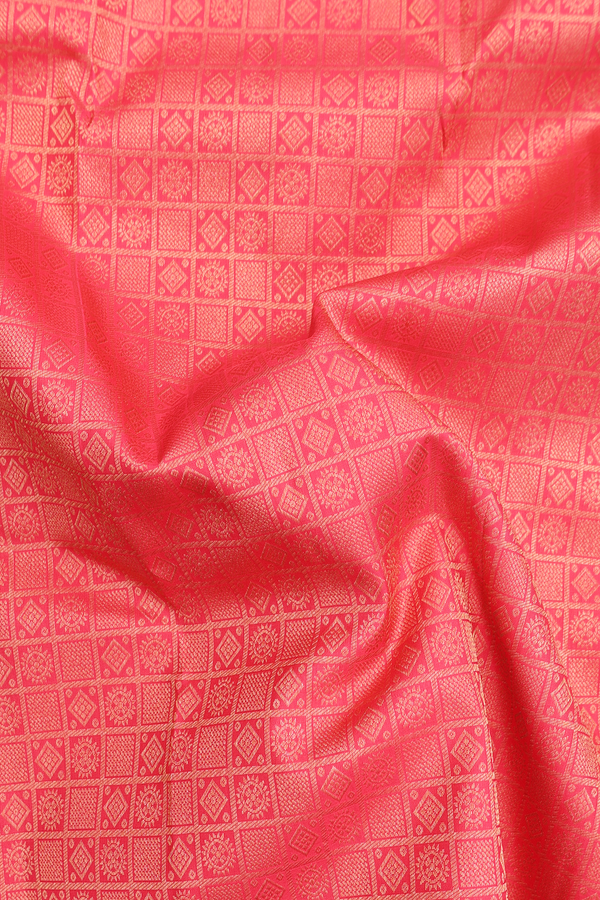 Kanchipuram Silk Saree In Red With Brocade Design