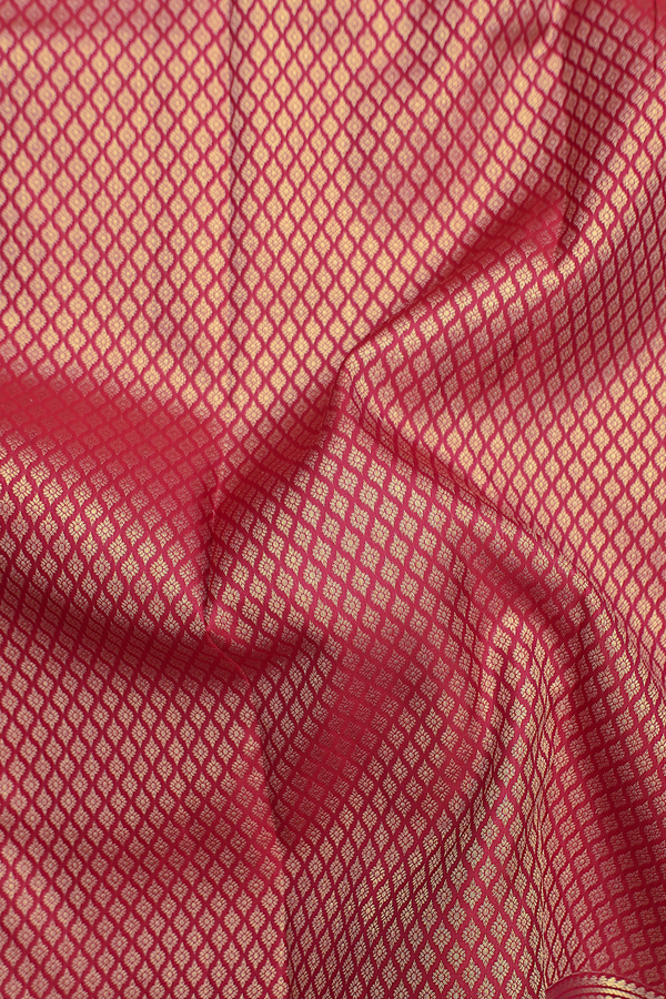 Kanchipuram Silk Saree In Red With Brocade Design