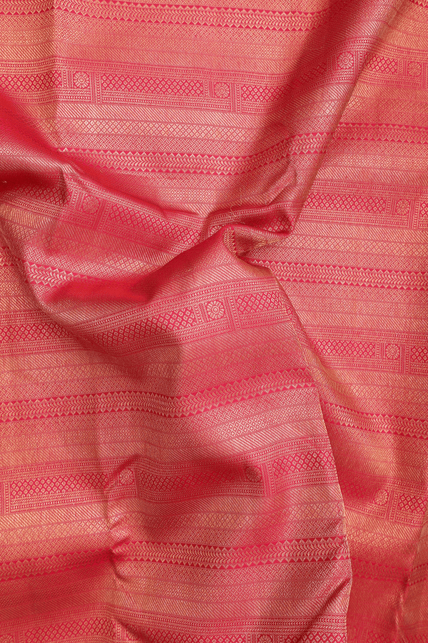 Kanchipuram Silk Saree In Red With Brocade Design