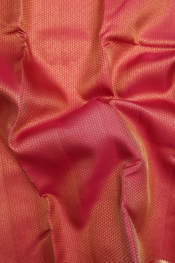 Kanchipuram Silk Saree In Red With Brocade Design
