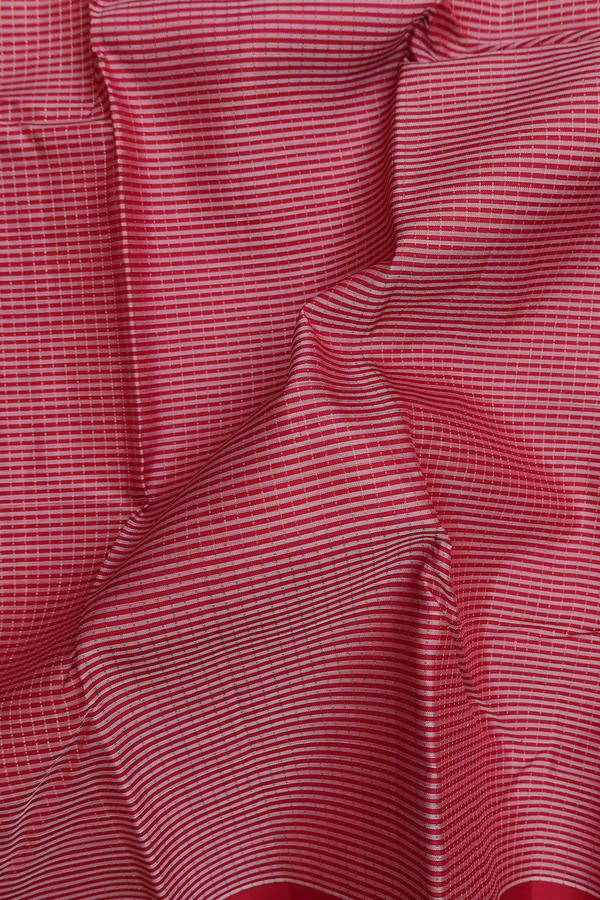Kanchipuram Silk Saree In Red With Checks Design
