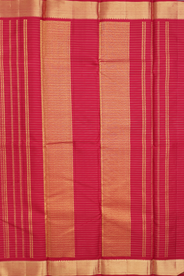 Kanchipuram Silk Saree In Red With Checks Design