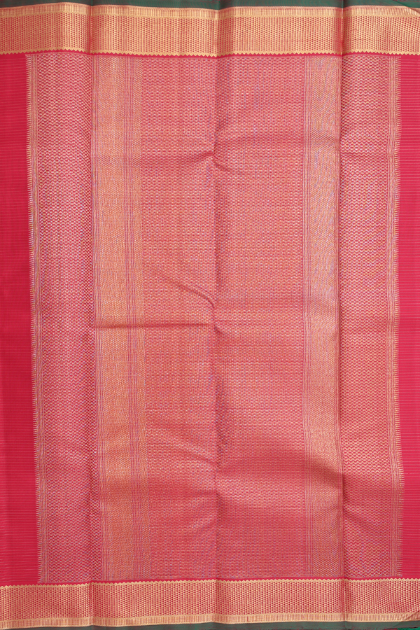 Kanchipuram Silk Saree In Red With Checks Design