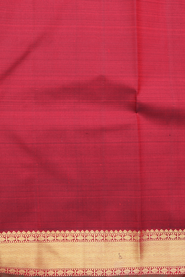 Kanchipuram Silk Saree In Red With Checks Design