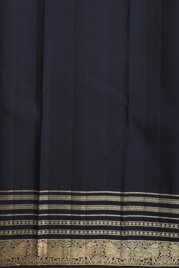 Kanchipuram Silk Saree In Red With Checks Design