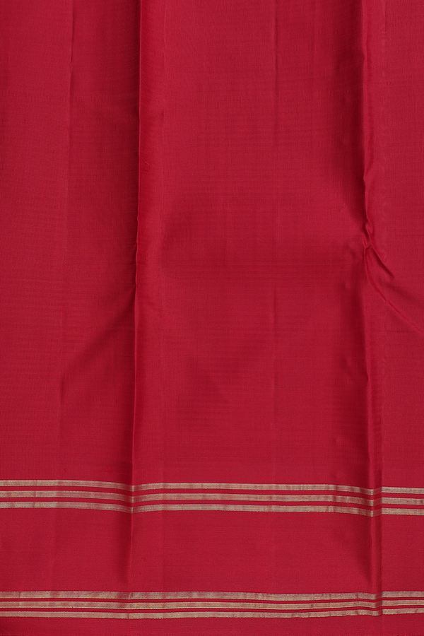 Kanchipuram Silk Saree In Red With Checks Design