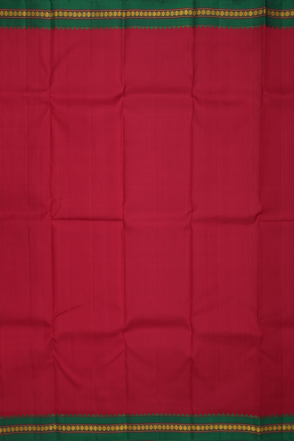 Kanchipuram Silk Saree In Red With Contrast Border