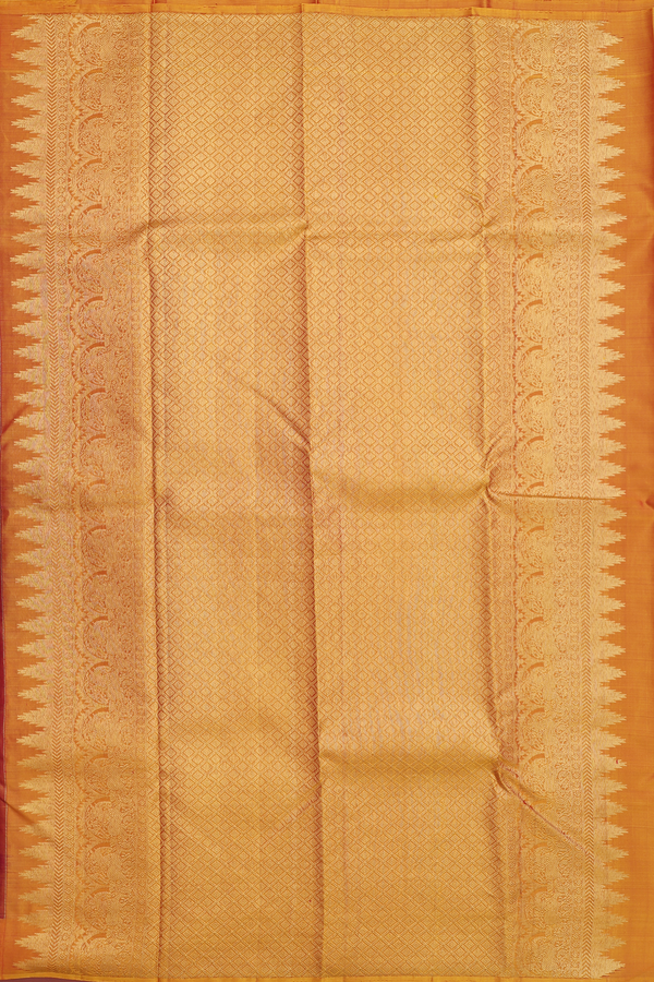 Kanchipuram Silk Saree In Red With Jacquard Pattern