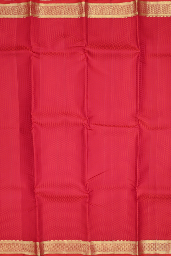 Kanchipuram Silk Saree In Red With Jacquard Pattern