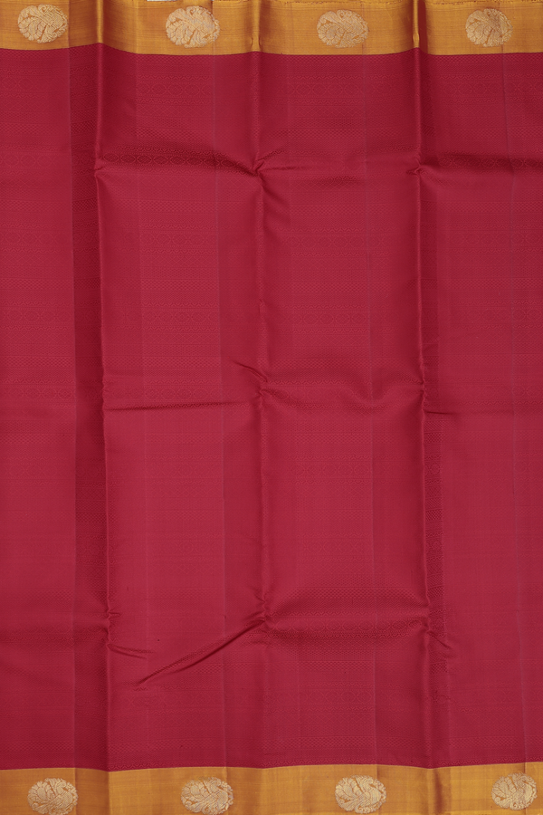 Kanchipuram Silk Saree In Red With Jacquard Pattern