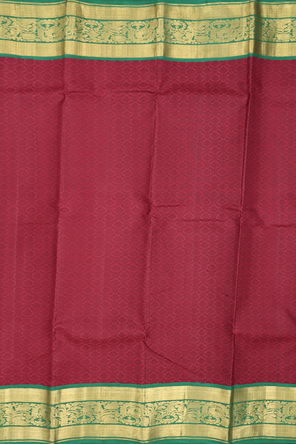 Kanchipuram Silk Saree In Red With Jacquard Pattern