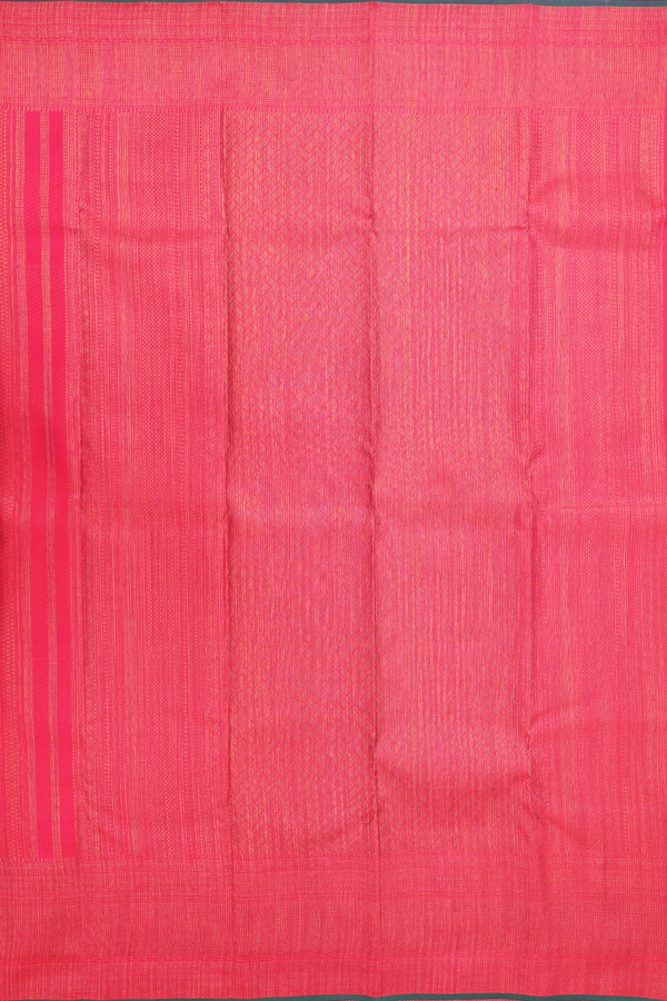 Kanchipuram Silk Saree In Red With Stripes Design