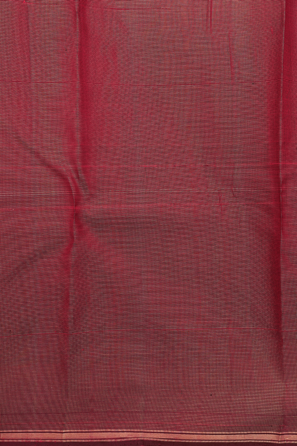 Kanchipuram Silk Saree In Red With Stripes Design