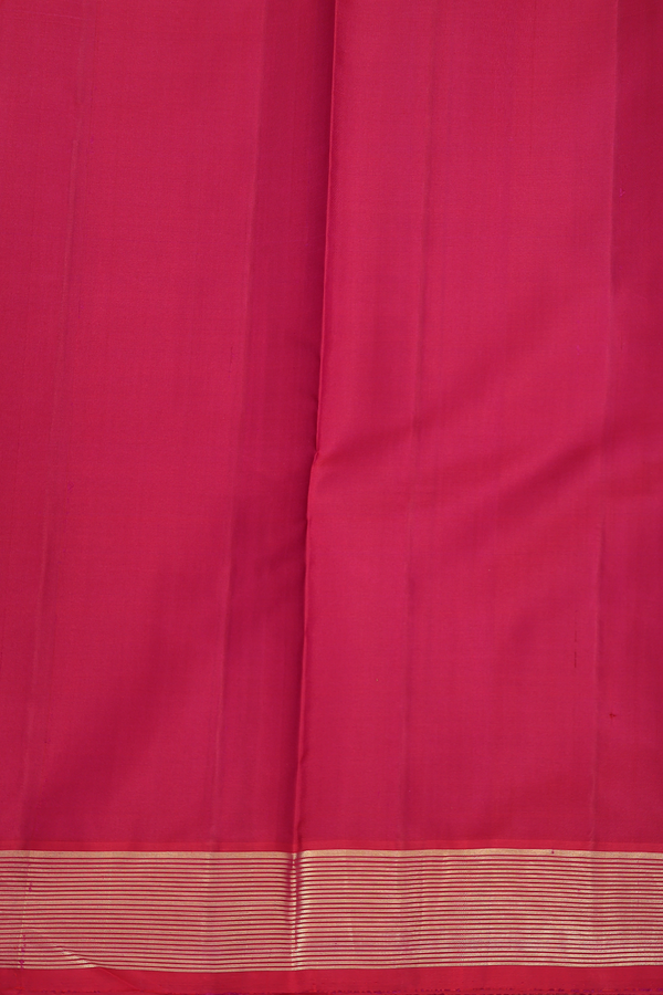 Kanchipuram Silk Saree In Red With Stripes Design