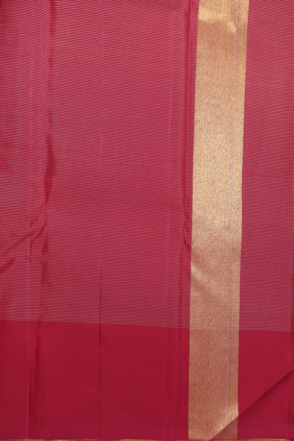 Kanchipuram Silk Saree In Red With Stripes Design