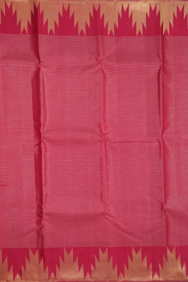 Kanchipuram Silk Saree In Red With Stripes Design