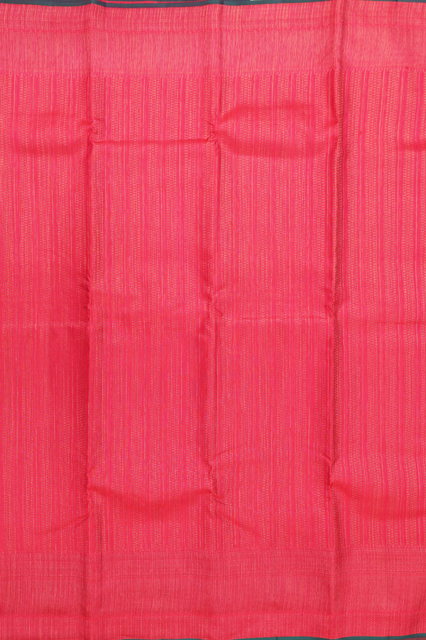 Kanchipuram Silk Saree In Red With Stripes Design