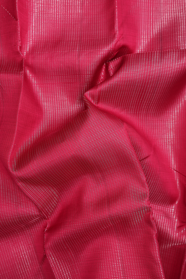 Kanchipuram Silk Saree In Red With Stripes Design