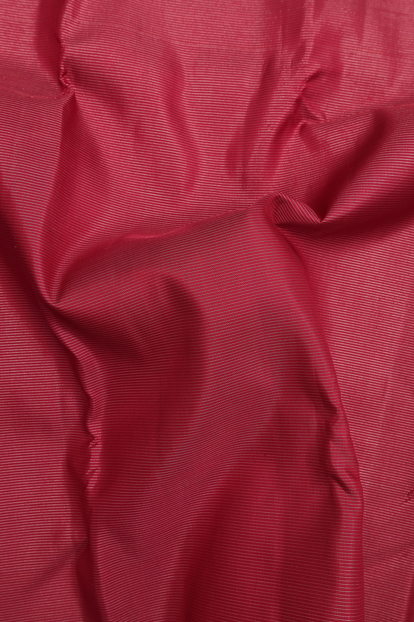 Kanchipuram Silk Saree In Red With Stripes Design