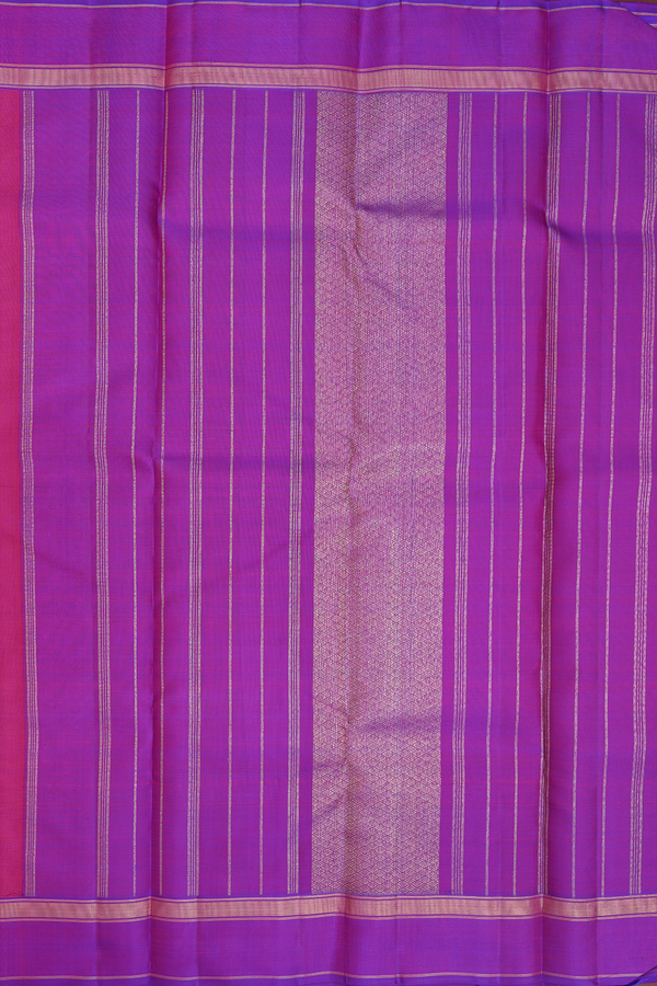 Kanchipuram Silk Saree In Reddish Pink With Chakram Buttas