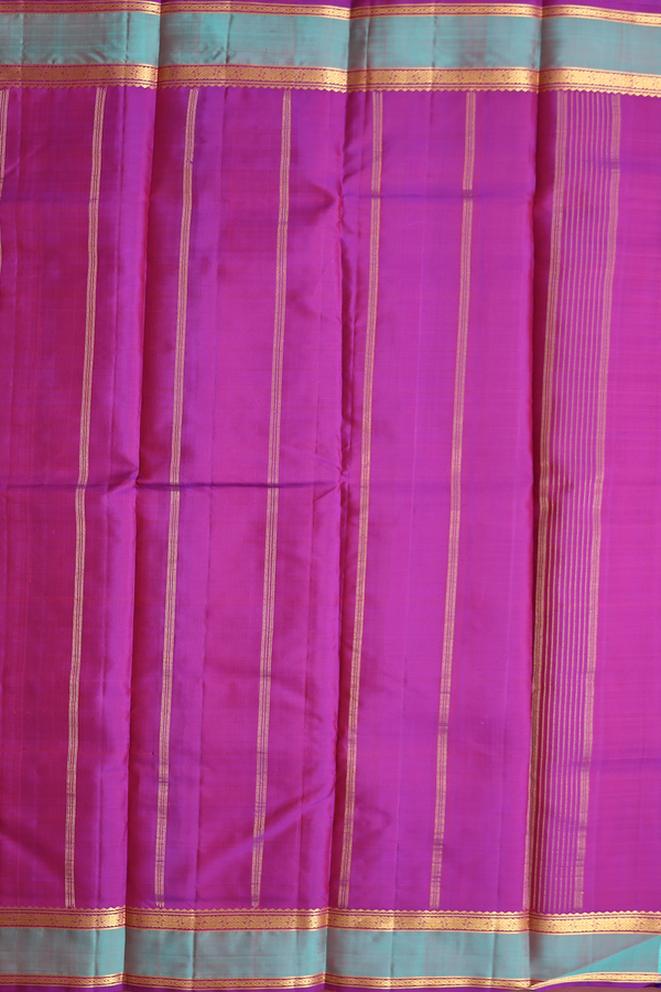 Kanchipuram Silk Saree In Reddish Pink With Checks Design