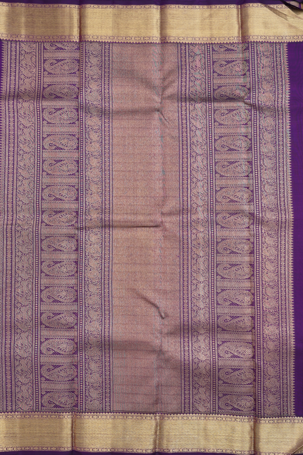 Kanchipuram Silk Saree In Regal Purple With Brocade Design