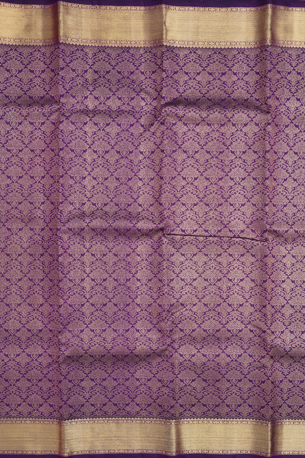 Kanchipuram Silk Saree In Regal Purple With Brocade Design