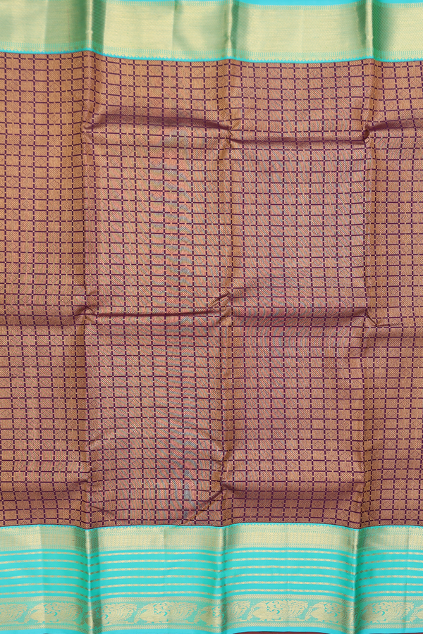 Kanchipuram Silk Saree In Regal Purple With Brocade Design