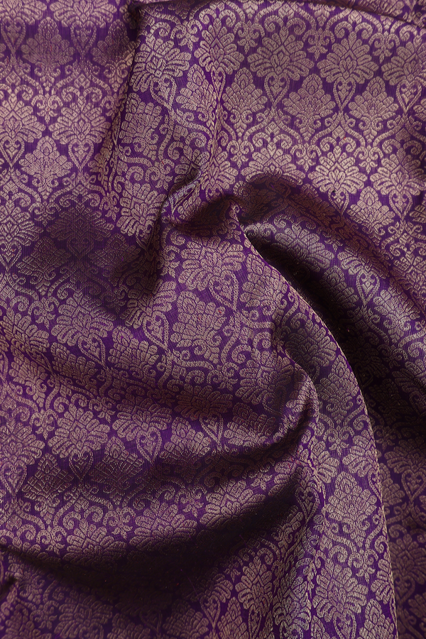 Kanchipuram Silk Saree In Regal Purple With Brocade Design