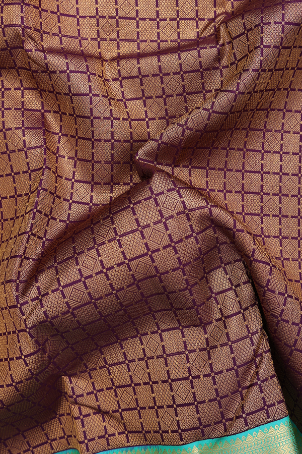 Kanchipuram Silk Saree In Regal Purple With Brocade Design