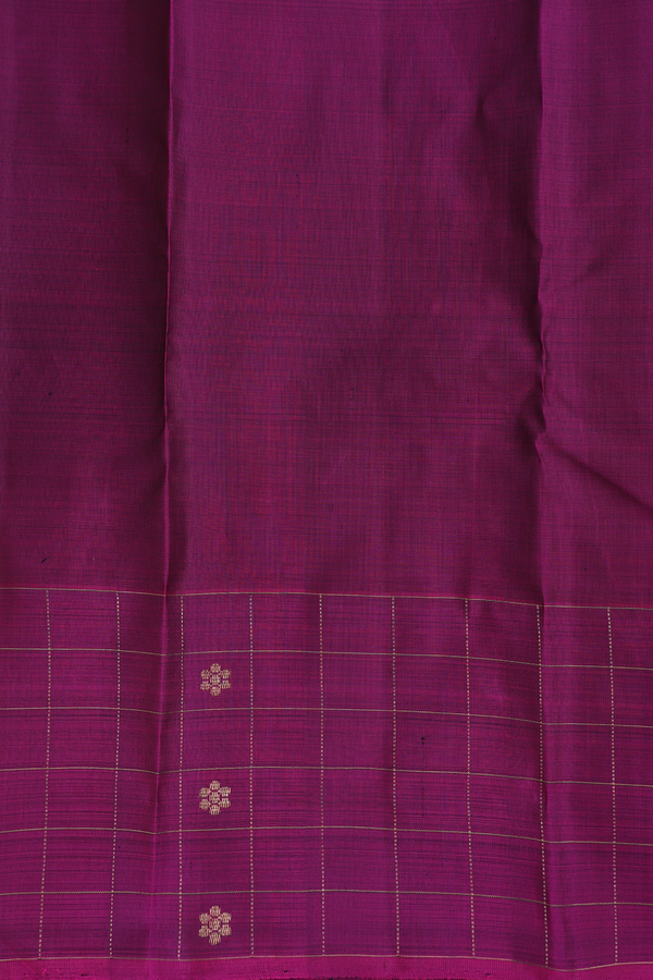 Kanchipuram Silk Saree In Regal Purple With Checks Border