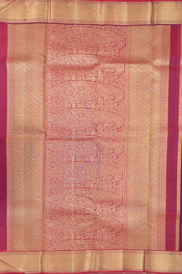 Kanchipuram Silk Saree In Regal Purple With Checks Design