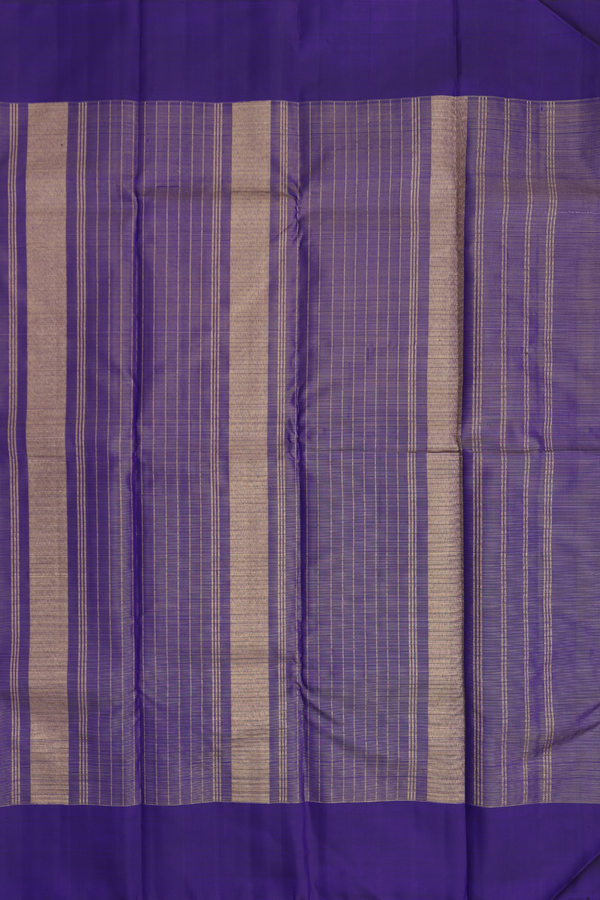 Kanchipuram Silk Saree In Regal Purple With Checks Design