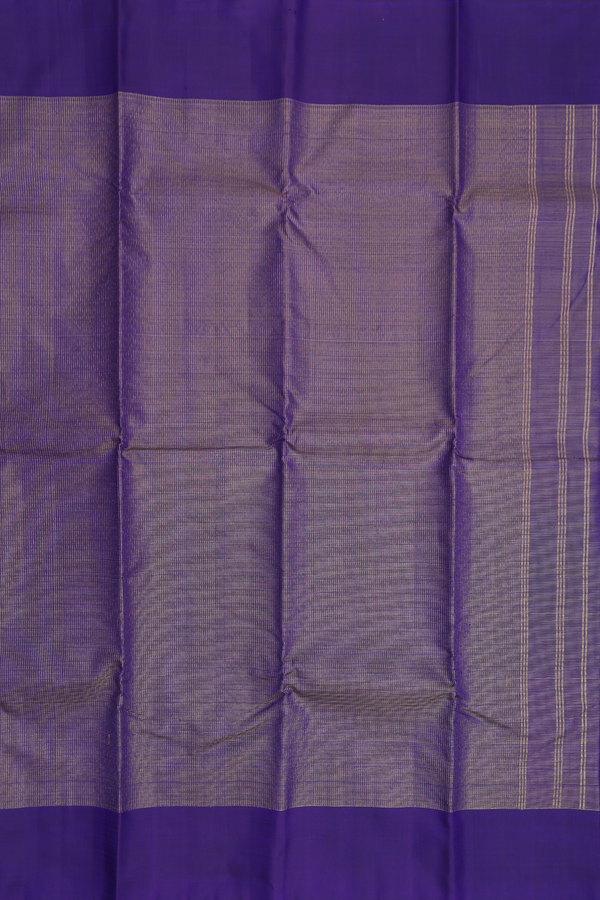 Kanchipuram Silk Saree In Regal Purple With Checks Design
